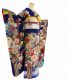参列振袖|サファイアブルーにカラシ・エンジベージュの牡丹と花々[身長163cmまで]No.971
